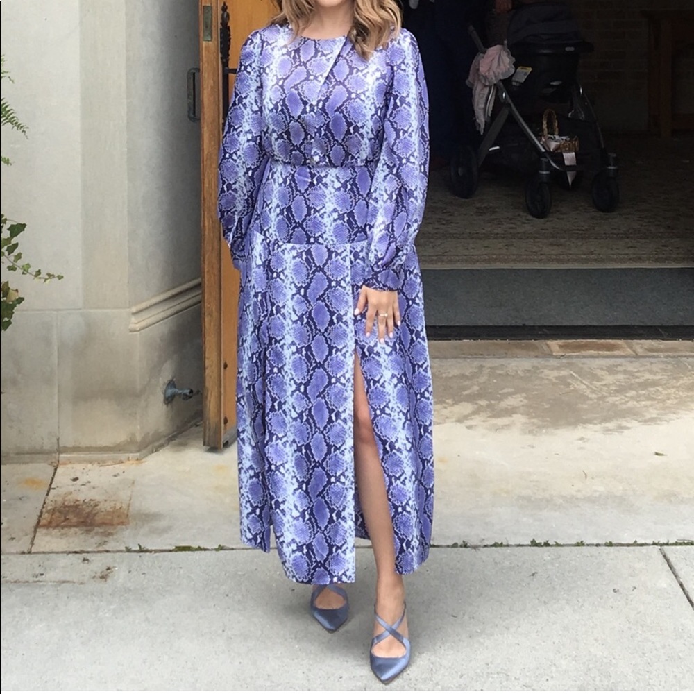 TOPSHOP purple snake print dress